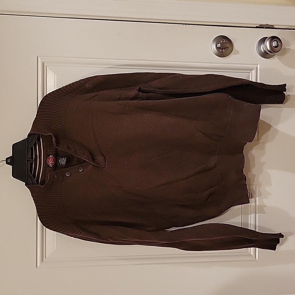 Nick Danger 3 button brown sweater